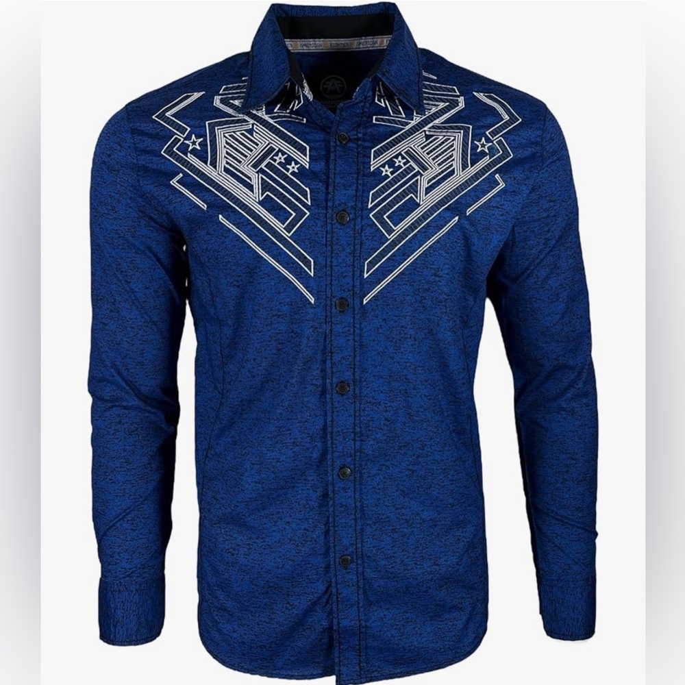 American Fighter Navy Graphic Men's Button Down Shirt Men’s XL - Picture 2 of 5